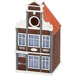 Esschert design vogelhuisje/nestkastje - bruin - grachtenpand - halsgevel - Vogelhuisjes