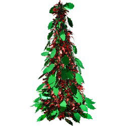 Clayre & Eef Kerstdecoratie Kerstboom Ø 18x46 cm Rood Kunststof