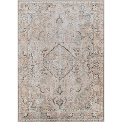 Afwasbaar Vintage Tapijt CLARA - Bruin/Grijs - 200x275 cm