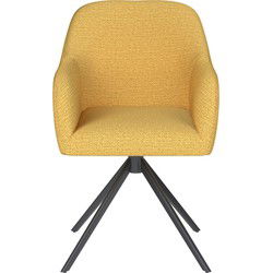 Eetkamerstoel Otis Oker Metalen Swivel - Giga Meubel