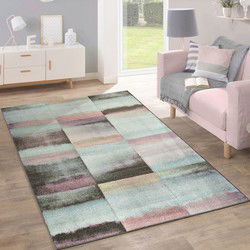 Laagpolig Vloerkleed - Kosaro Geblokt - Multi - 240x320 cm