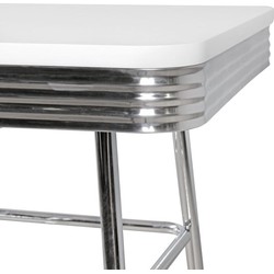 Pippa Design bartafel American Diner aluminium - wit/zilver