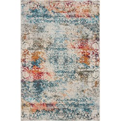 Safavieh Exotic Elegant Indoor Geweven Vloerkleed, Luxor Collectie, LUX308, in Ivoor & Blauw, 122 X 183 cm