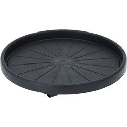 Pro Garden Plantentrolley - kunststof - donkergrijs - rond - D30 cm - Planten onderzetter