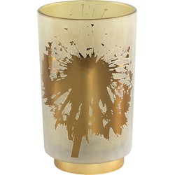 PTMD Besh Brown glass LED light gold dandelion round L