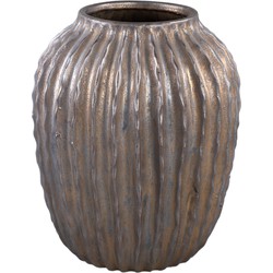 PTMD Bodi Bronze ceramic pot round bulb ribbed M