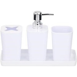 Badkamer set 4delig wit - Badkameraccessoireset