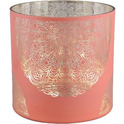 PTMD Windlicht Simella - 20x20x20 cm - Glas - Roze