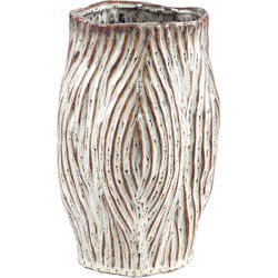 PTMD Cerino Ronde Bloempot - H27 x Ø18,5 cm - Keramiek - Grijs