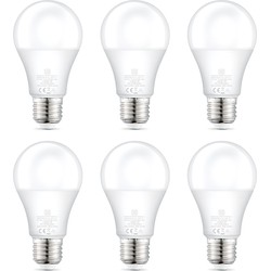 LED A60 E27 9W 806LM DIMBAAR WARM WIT (6PCS)