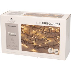 1x Clusterverlichting met timer en dimmer 576 leds warm wit 7,5 m - Kerstverlichting kerstboom