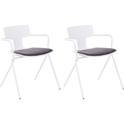MANSON - Eetkamerstoel set van 2 - Wit/Zwart - Plastic