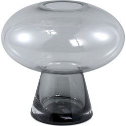 PTMD Minty Grey glass vase round on foot S