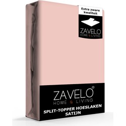 Zavelo Splittopper Hoeslaken Satijn Roze-Lits-jumeaux (180x200 cm)