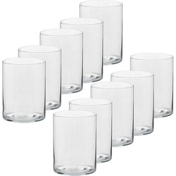 10x Glazen kaarsenhouders voor theelichtjes/waxinelichtjes 5,5 x 6,5 cm - Waxinelichtjeshouders