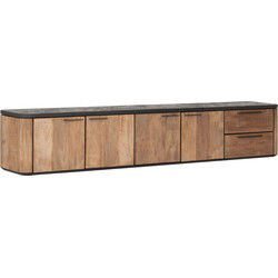 DTP Home Hanging TV stand Soho large, 4 doors, 2 drawers,42x230x40 cm, recycled teakwood and mortex