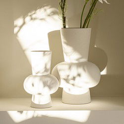 Indore Home - Vaas Ann - Set van 2 - Bloemenvazen - Wit - Woonkamer decoratie - Bol Vaas