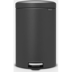 NewIcon Pedal Bin, 20 litre, Soft Closing, Plastic Inner Bucket - Mineral Infinite Grey