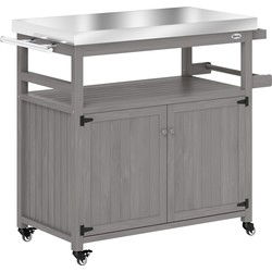 4goodz BBQ Grillwagen 3-Lagen Serveerwagen met RVS Werkblad