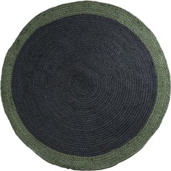 Vloerkleed Jute Rond Antraciet Green ø200 cm