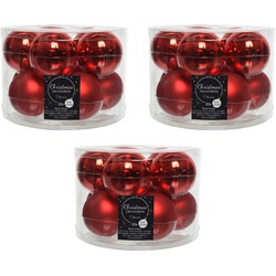 Kerstboomversiering kerst rode kerstballen van glas 6 cm 30x stuks - Kerstbal