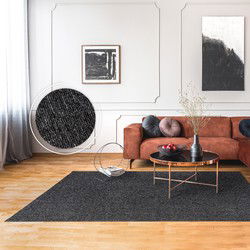 Laagpolig Vloerkleed Barnova Gemeleerd - Antraciet - 240x330 cm