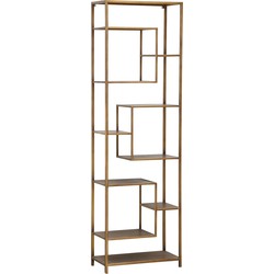 PTMD Duana Playful gold iron open cabinet high