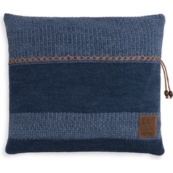 Knit Factory Roxx Sierkussen - Jeans/Indigo - 50x50 cm - Inclusief kussenvulling