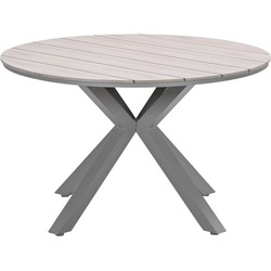 Edison tafel rond - 122 cm - taupe - light teak Vironwood
