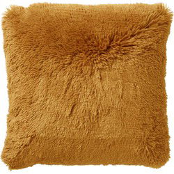 Dutch Decor FLUFFY - Sierkussen 45x45 cm - superzacht - effen kleur - Chai Tea - Dutch Decor