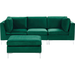 Beliani EVJA - Modulaire Sofa-Groen-Fluweel