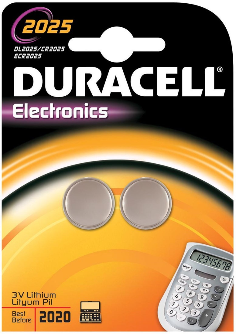 Duracell Knoopcel Batterij, 2025, Niet Oplaadbaar, 2 Stuks - 
