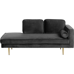 Beliani MIRAMAS - Chaise longue-Zwart-Fluweel