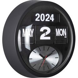 Karlsson - Wandklok Rond Flip - Zwart- Ø32,6cm
