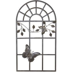 A BROWN WINDOW WALL DECORATION