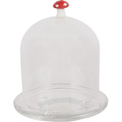 Clayre & Eef Stolp  Ø 10x12 cm Transparant Glas Paddenstoelen