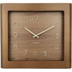 Wandklok Sole Squared Frame - Bruin - 4.5x29x33cm