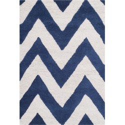 Safavieh Modern Indoor Hand Tufted Area Rug, Cambridge Collection, CAM139, in Navy & Ivory, 91 X 152 cm