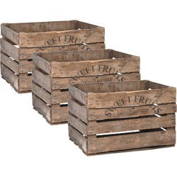 Esschert Fruitkist - 4x - 42 x 51 x 30 cm - hout - opberg - krat - Opbergkisten