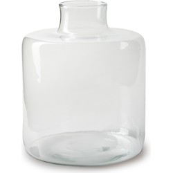 Jodeco Bloemenvaas- transparant -glas- D19 x H23 cm - fles vorm vaas - Vazen