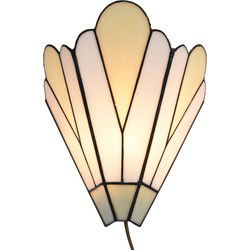 Lumilamp Wandlamp Tiffany Wit Beige Glas