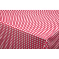 Tafelzeil/tafelkleed boeren ruit rood/wit 140 x 300 cm - Tafelzeilen