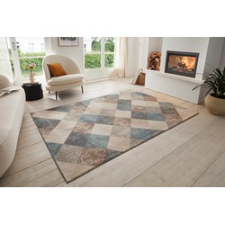 Modern vloerkleed - Bakke Crème/Multi - 80 X 200 CM