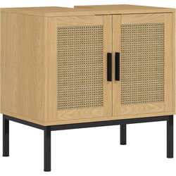 Wastafelonderkast met Uitsparing Boho-design - wastafelmeubel 60 cm hoog