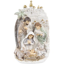 Clayre & Eef Beeld Kerstgroep 25 cm Beige Polyresin Kerstdecoratie