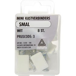 Mini kastverbinder smal wit 8st
