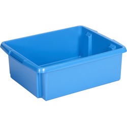 Sunware opslagbox kunststof 17 liter blauw 45 x 36 x 14 cm - Opbergbox