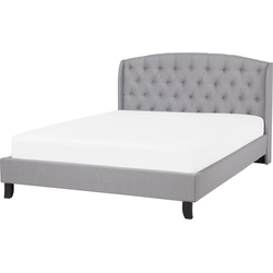 BORDEAUX  - Tweepersoonsbed - Lichtgrijs - 140 x 200 cm - Polyester