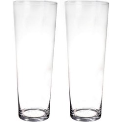 2x Steelbloemen conische vaas glas 50 cm - Vazen