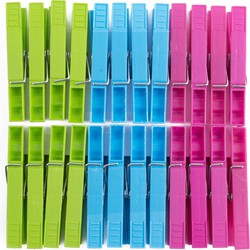 120x Kunststof wasgoedknijpers 8 cm - Knijpers